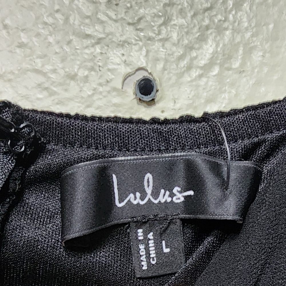 Lulus Carlynda Black Tiered Bustier Maxi Dress L Wedding Party Feminine NWT - Picture 10 of 10